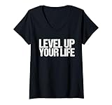 Photo Gallery donna level up your life shirt for a video gamer maglietta con collo a v Photo Gallery donna level up your life shirt for a video gamer maglietta con collo a v