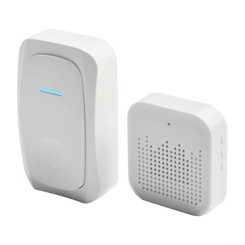 Gdfnmogo Timbre inalámbrico, impermeable, funciona con pilas, rango con 35 campanillas, para escuela, oficina, con fuerte cobertura de señal