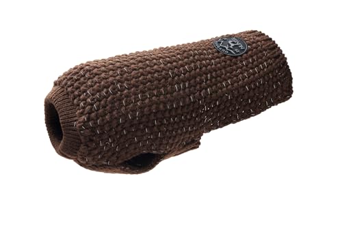 HUNTER Hundepullover FINJA, Farbe: braun, Warmer Strickpullover für kalte Tage, reflektierendes Garn für mehr Sichtbarkeit, weich & elastisch, komfortabel, waschbar bei 30°C, Größe: 35