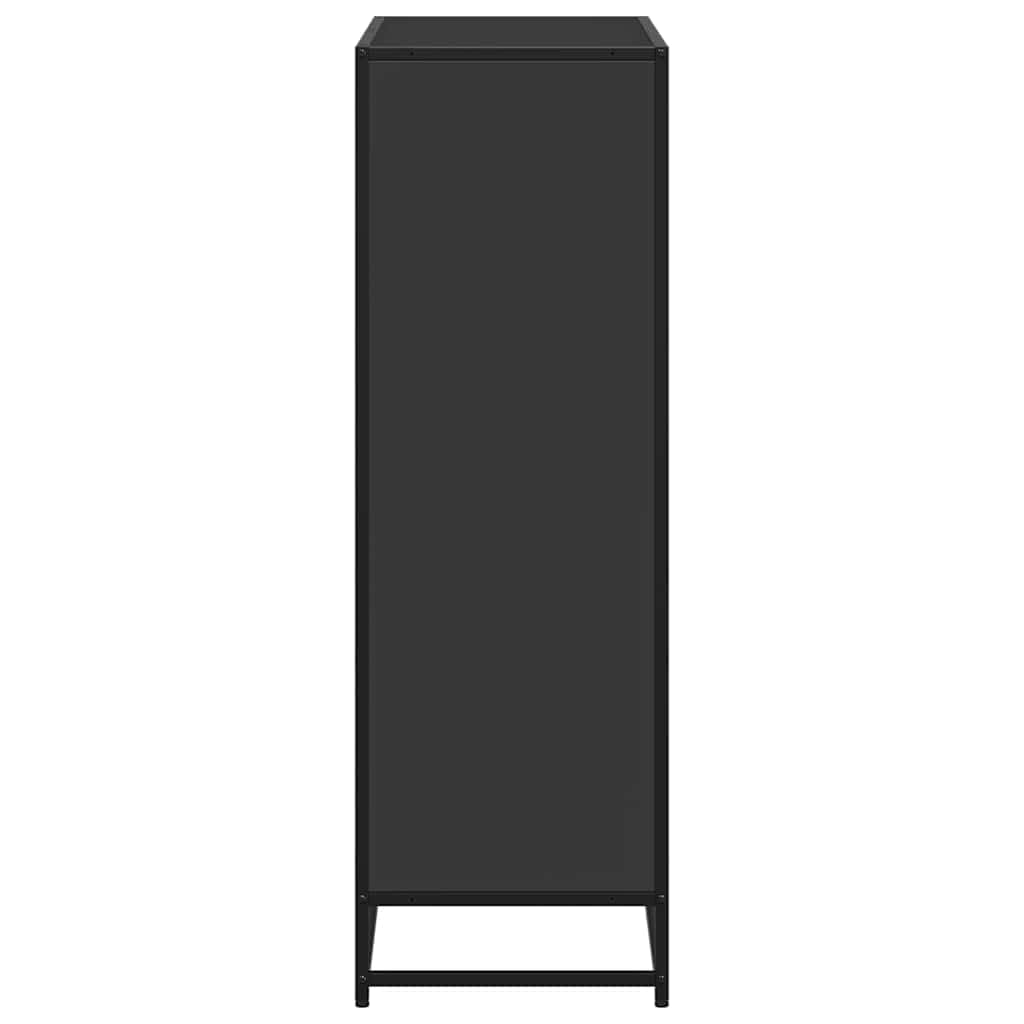 Estantería negra 80,5 x 35 x 107,5 cm, estructura de metal con 3 compartimentos, para salón, estudio, oficina, almacenamiento estable para libros, revistas, DVD