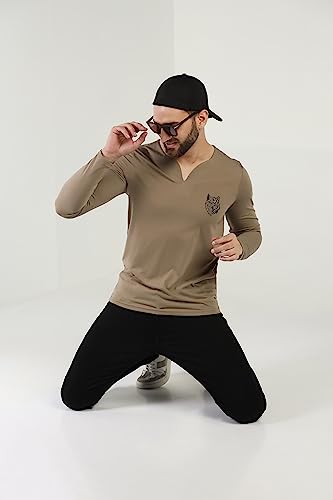 Image of INKKR Regular Fit Style V-Neck Full Sleeve T-Shirts for Men