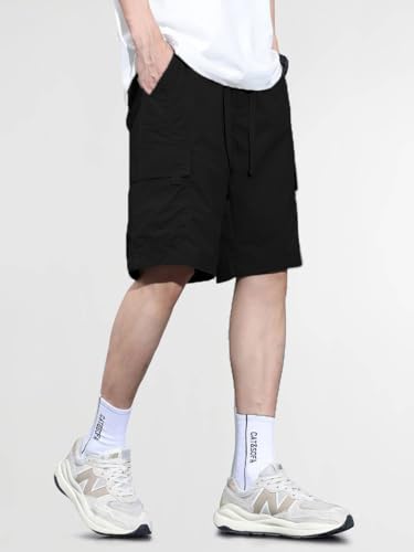 Image of TAGDO Men's Cotton Cargo Shorts with Multi Pockets | Lightweight Casual Outdoor Shorts Pant for Men | Elastic Waist Drawstring Utility Shorts for Hiking, Camping and Daily Wear (2048)