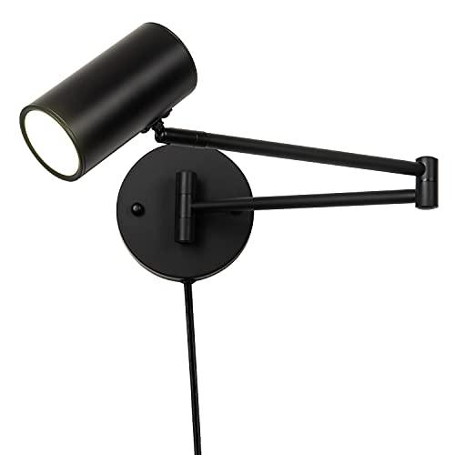 Image of 2 Pack Plug in Wall Sconce, Black Swing Arms Wall Lamp with Plug-in Cord Adjustable Wall Light for Bedroom Living Room (Light Source Included)