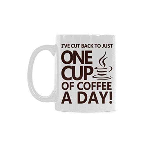Taza de cerámica blanca de 11 oz para café o té miniatura 4