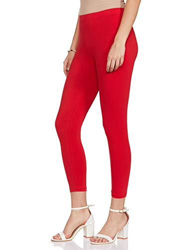 Image of GO COLORS Soft Cotton Stretch Cropped Leggings for Women | Breathable, Mid Rise