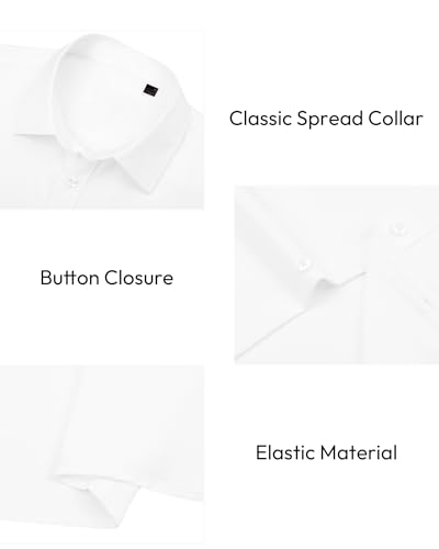 J.VER Mens Short Sleeve Shirts 4-Way Stretch Dress Shirt Business Casual Button Down Shirts - Image 6