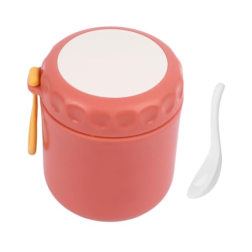 Aislada, 400 Ml, Portátil, Redonda, de Acero Inoxidable, con Aislamiento Al Vacío, Contenedor de Alimentos, Tarro de Almuerzo Térmico con Cuchara para Trabajo Al Aire