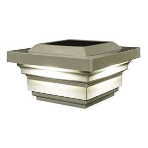 Classy Caps SL078T 4×4 Regal Solar Post Cap – 2 Pack, Tan – High-Performance Solar LED Lights, Durable Tan PVC (Vinyl) Construction, Weather-Resistant, Ideal for Outdoor Posts, Warm & Cool Light Modes