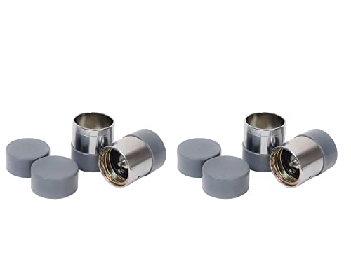 VIRTIONZ 4pc Wheel Bearing Buddy Protectors 1.98 Inch with Protective Bras for Trailer Boat, Chromed, Pair (Comes with Four Extra caps)