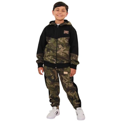 A2Z 4 Kids Filles Camouflage Survêtement Capuche Pantalon - T.S Camo 602 Green 11-12