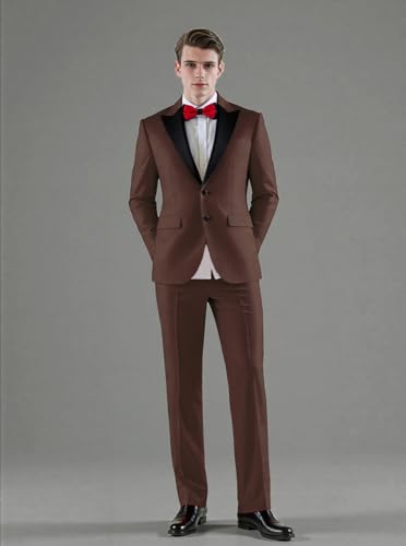 MOGU Men's Wedding Suit 2-Piece Slim Fit Suit Regular Single Breasted Peak Lapel Tuxedo Set for Formal Prom Party Banquet2
