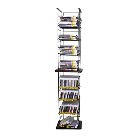 FixtureDisplays CD Tower Media Rack DVD Organizer Video Game Blu Ray Storage Cover