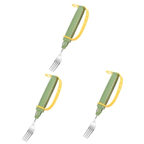 FOMIYES 3pcs Disabled Tableware Disabled People Utensils Adult Utensil Tremble Proof Fork Portable Adult Fork Adaptive Fork Elderly Tableware Weighted Utensils Anti-skid Elderly Fork Forks