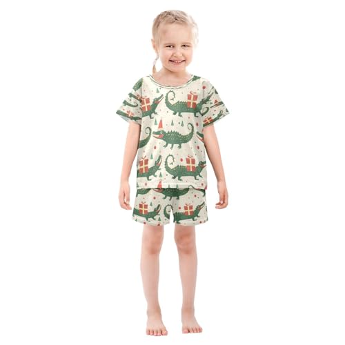 senya Short Sleeve Pajamas Sets Summer Cotton Sleepwear Crocodiles Gifts3
