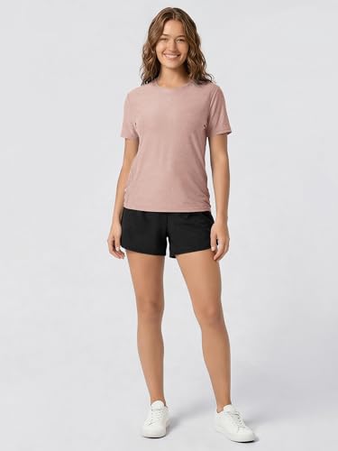 Image of ODODOS Women's Performance Cropped Tee Ultra Soft odSTRATUM Tech Short Sleeve Relaxed Top Crew Neck T-Shirts