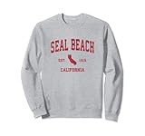 Photo Gallery seal beach california ca vintage sports - stampa rossa felpa Photo Gallery seal beach california ca vintage sports - stampa rossa felpa