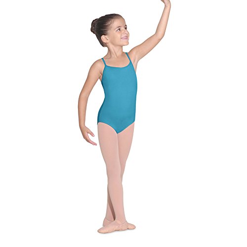 Justaucorps caraco turquoise fille sans irritation pour cours de danse classique 4-6 ans