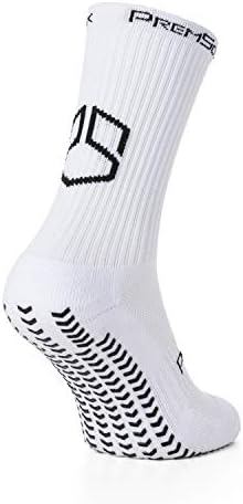 PremSox Football Grip Socks Non Slip Sports Sock featuring Rubber Pads inside and out Low Mid-Calf Non Slip Cushion Crew Team for Running, Fitness Black White Red Blue Yellow Green Orange 6 to 11