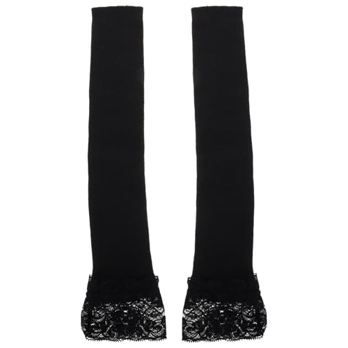 COLLBATH Long Lace Gloves for Women Knit Arm Warmers Thumb Hole Fashionable Winter Accessory Versatile Design