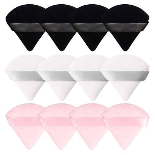 TOVINANNA 12 Stück Puderquasten, Foundation-Schwamm, Puff, Puff, Foundation, Schönheit, Puff, Kosmetik, Puff mit Schwammband