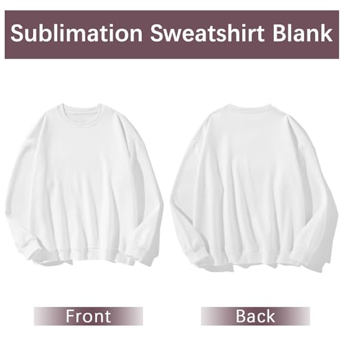 2pcs sublimation crew neck sweatshirt white polyester blank crewneck sweatshirts hoodies men4
