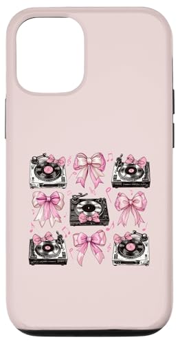 Coquette Bow Dj Disc Jockey Giradischi Ragazza Mamma Rosa Custodia per iPhone 12/12 Pro