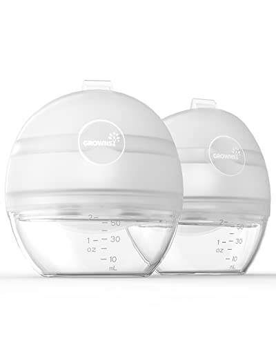 Image of Grownsy Manual Breast Pump Wearable for Breastfeeding,2-in-1 Silicone Breastmilk Collector Kick-Proof with Sealed Flange,Replace Nursing Pad with Hands-Free & Portable