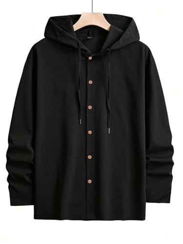 Image of Noble Monk Men's Relax Fit Hooded Shirt || Casual Wear for Men || Full Sleeve Shirts || Stylish Shirt for Men