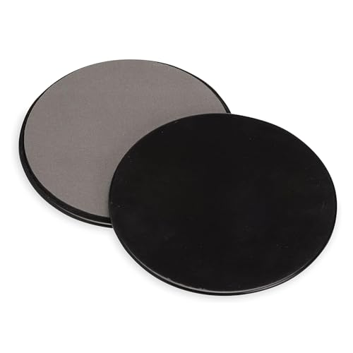 Core Sliding Discs - Dual Sided Workout Sliders for Carpet & Hardwood Floor - Home Ab Pads Exercise Equipment Fitness Sliders for Women and Men (black)