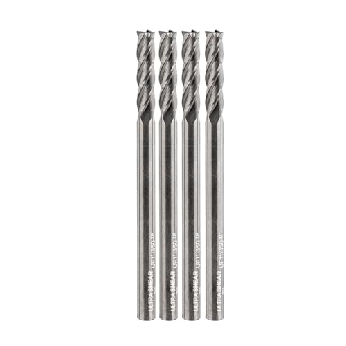 Image of 1 /8 Inch End Mill, 1 /8CD, 1 /8SH, 1 /2CL, 4 Flute, Solid Carbide, 4 Pk, USA Made CNC Cutting Bits for Roughing & Finishing - Square End - UF1118504F
