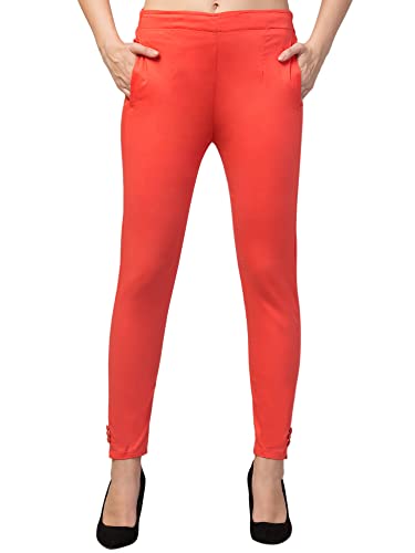Image of Qute Women's Regular Fit Cotton Blend Casual Trousers (Pack of 1)