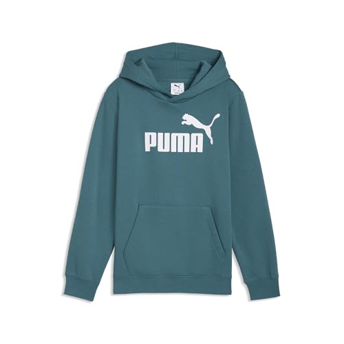 PUMA Youth Unisex ESS No. 1 Logo Fleece Hoodie - Green 11-12 Years