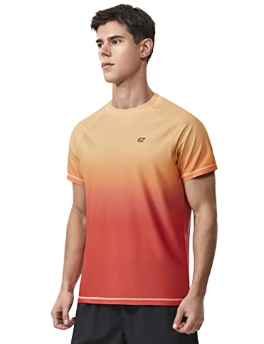 Men's Rash Guard Swim Shirts Summer Upf 50+ Uv Sun Protection Quick Dry Beach Fishing Water Shirts T Shirts For Men(Vermilion Gra,M) #TOP1