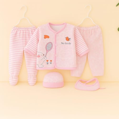 Image of New Born Baby Winter Wear Keep Warm Baby Clothes 5Pcs Sets Cotton Baby Boys Girls Unisex Baby Fleece /Falalen or Flannel Suit Infant New Born Night Suits