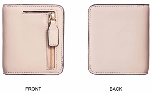 Image of Gostwo Small Wallet for Women, Slim Bifold Credit Card Holder, Compact RFID Blocking Cash Wallet, Billfolds Thin Leather Zipper Pocket, Mini Wallet Gift for Ladies Teen Girls Travel with ID Window