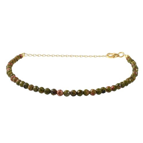 Pulsera de unakita de 3 mm para equilibrio del chakra del corazon y bienestar