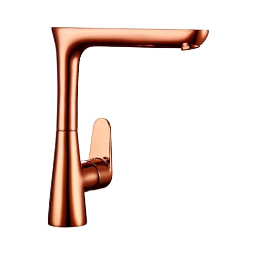 Robinet d'évier de cuisine monotrou laiton or rose fini les fuites - 4