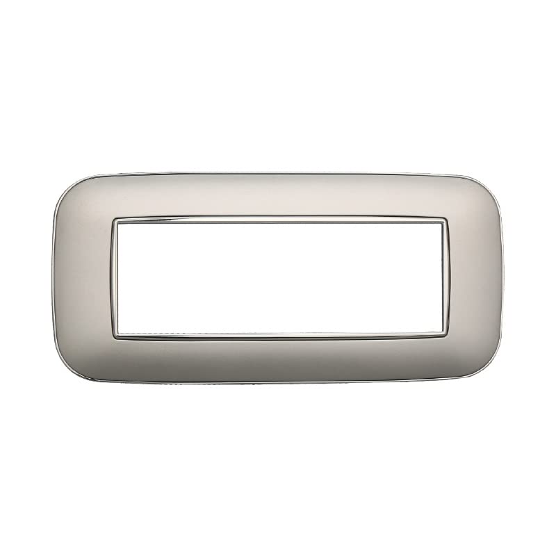 Plaques de finition Bticino Axolute compatible Orbis ovale argent 6 modules - 3