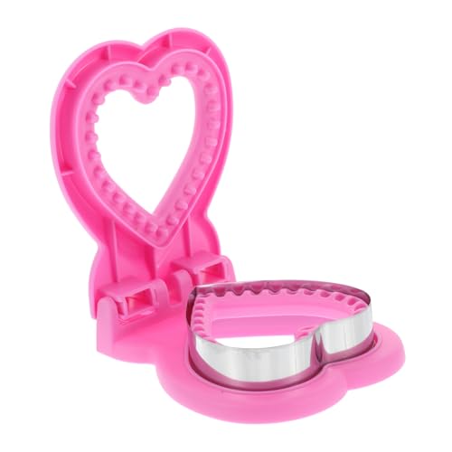 Cabilock Emporte Forme de Cœur pour Sandwiches et Biscuits Presse à Pâtisserie Acier Inoxydable Découpeur Créatif pour Garçon Fille et Adultes Outil Polyvalent pour Cuisine Couleur Rose