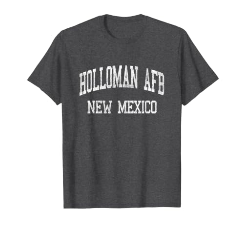 Holloman AFB New Mexico NM Vintage Athletic Sports Design T-Shirt, Men, Dark Heather Grey, X-Large