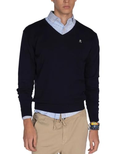 Jersey de punto fino Harper&Neyer V neck azul para hombre L