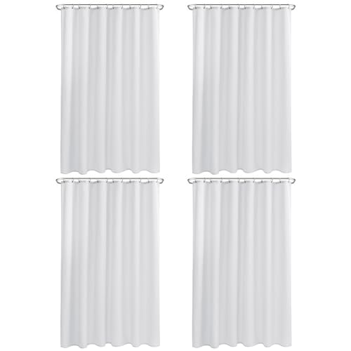 Extra Long Fabric Shower Curtain Liners With Magnets 4 Pcs 72X84 Inch White