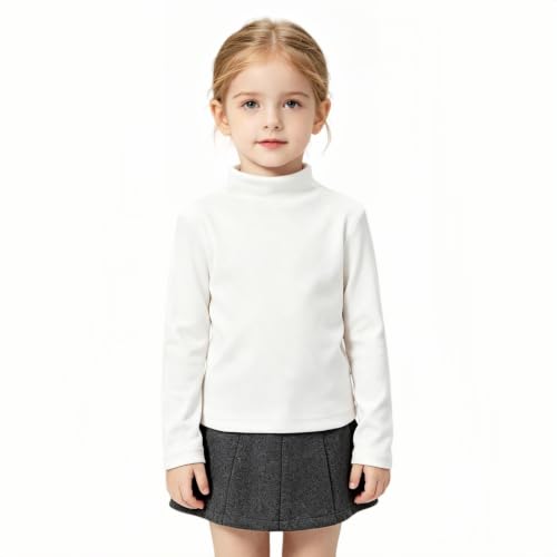 Image of Toddler Turtleneck Long Sleeve Shirt Thin Fleece for 1-5T Girls Boys