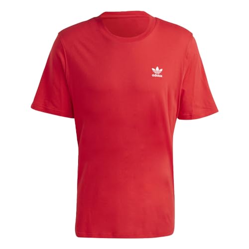 adidas Originals Men's Trefoil Essentials T-Shirt, Better Scarlet/White, Medium