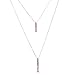 JYJ Women's Layered Long Necklace 2 Layers Hammered Bar Pendant Necklace Multilayer Choker Strands (Rose Gold)