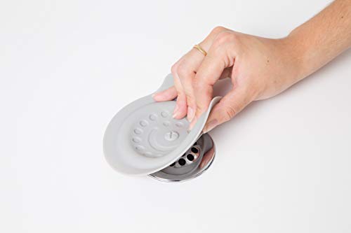 Image of Ubbi Bathtub Drain Cover, Silicone Drain Stopper with Suction, Baby Bath Time Accessory, Gray (Pack of 2)