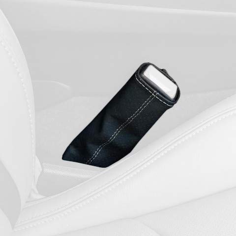 RedlineGoods Seatbelt Covers Compatible with Chevrolet Camaro 2016-24. Tailor Made - not Universal. Genuine top-Grade Italian Black Perforated Leather with Red Thread