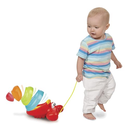 Image of Winfun: Pull Along Crab Stacker - Lights & Sounds, Walking & Stacking Toy, 4 Colorful Cups, Motor Training, Sensory Toy, Baby & Toddler Ages 12mo+