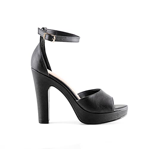 Sandália De Salto, Via Uno, Feminino, Preto, 37