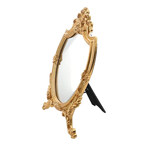 Miroir de maquillage rétro HD avec base stable et finitions moulées - 2